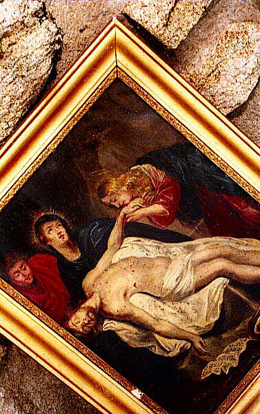 Photo d'une peinture de l'école de Rubens : La decente de croix de Jésus-Christ