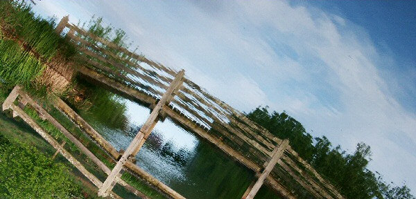 Photo d'un reflet dans l'eau d'une rivière