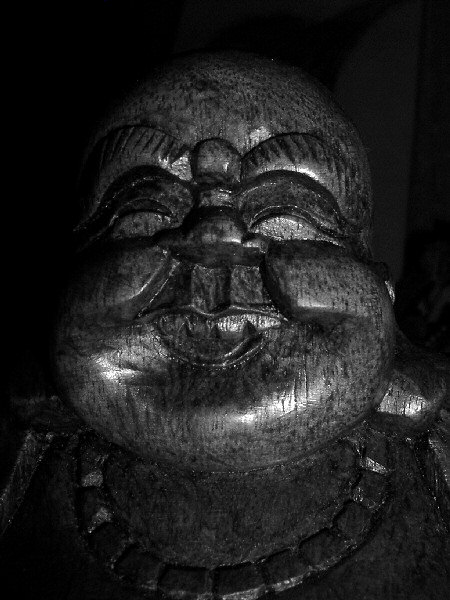 Photo d'une tête de bois - Bouddha