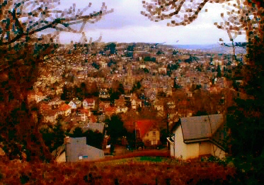 image, vue sur Rouen en automne